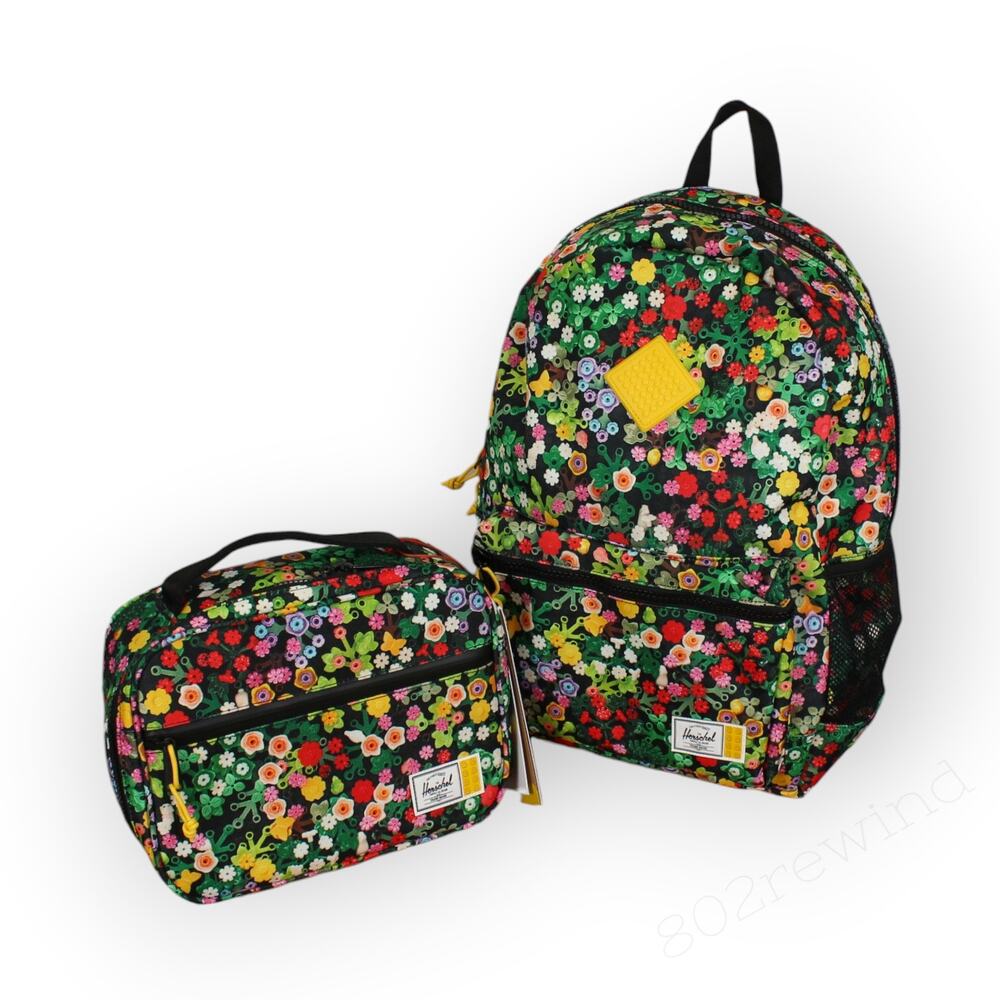 LEGO x Herschel Backpack & Lunchbox 2 Pc Bundle Scavenger Hunt Meadow Floral NEW - Picture 11 of 11